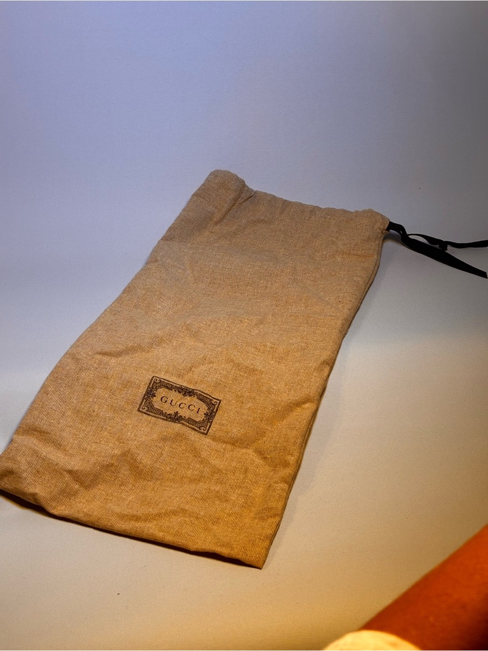 Gucci Beige/Tan Drawstring Dust Bag with Logo - Picture 1 of 2